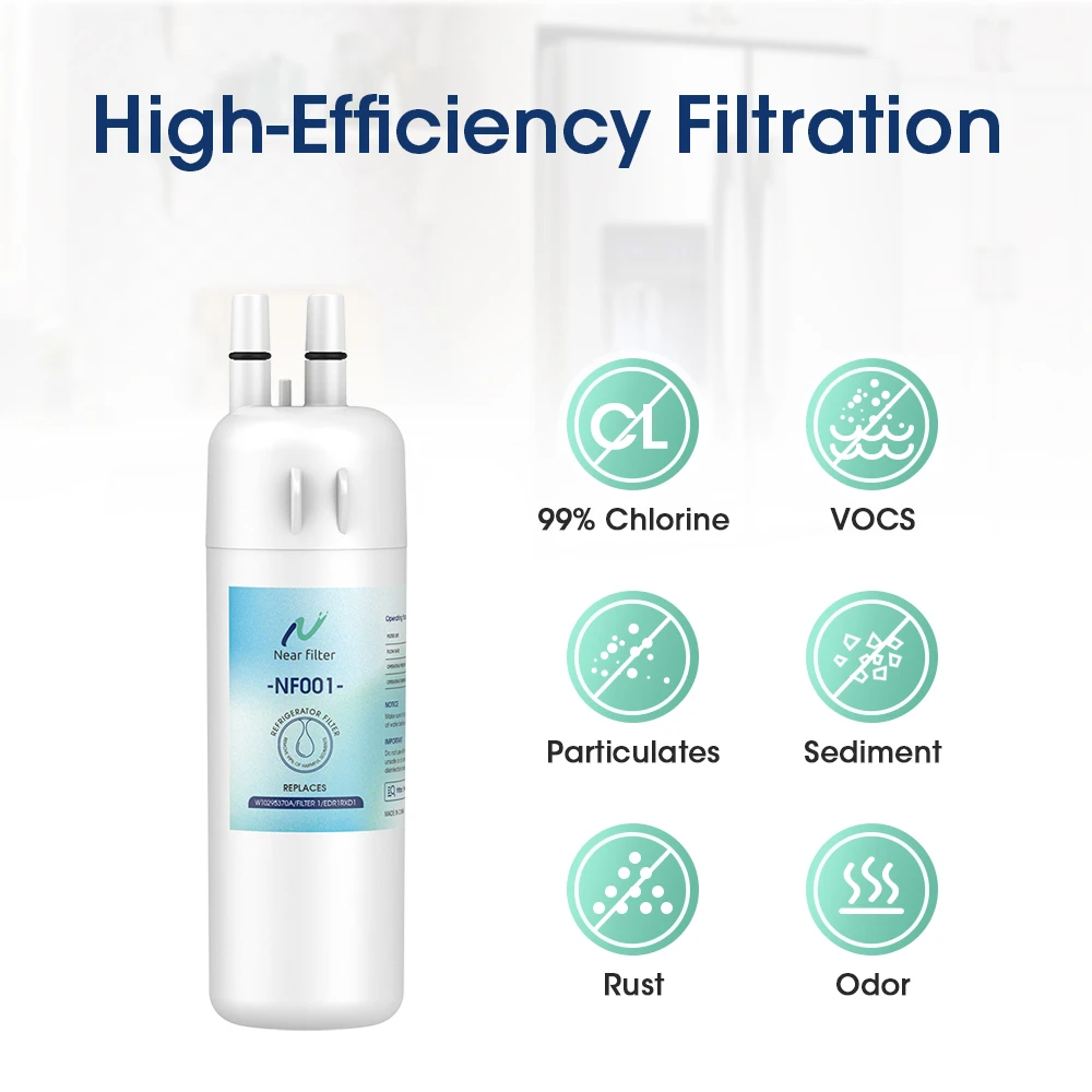 5P Compatible EDR1RXD1, W10295370A, 9081 Refrigerator Water Filter 1 with 3P Air Filter
