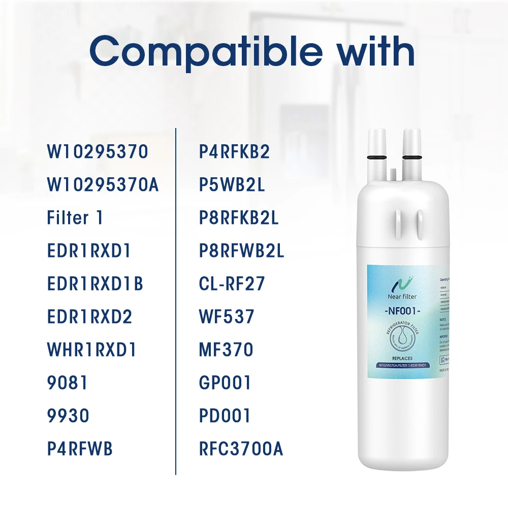 Compatible EDR1RXD1,W10295370A,9081 Refrigerator Water Filter 1 with 3P Air Filter