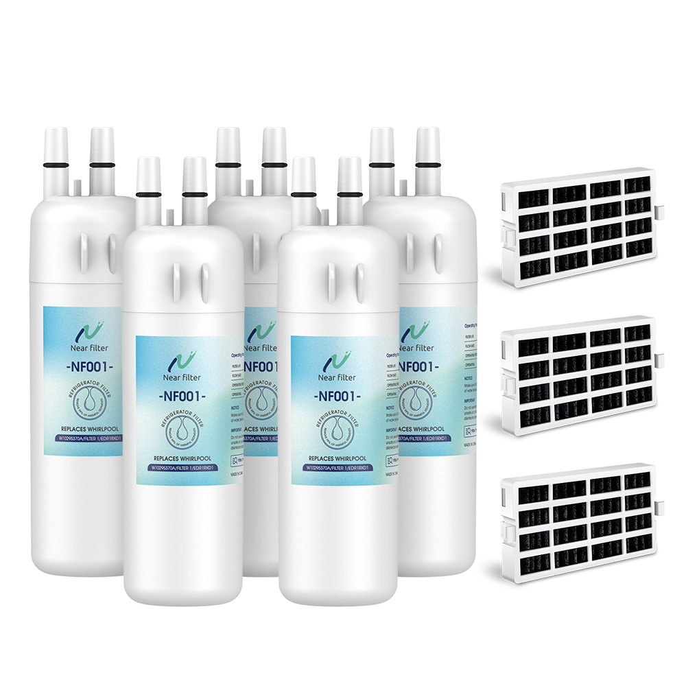 5Pack Compatible with EDR1RXD1, W10295370A, 9081 Refrigerator Water Filter 1 with 3P Air Filter