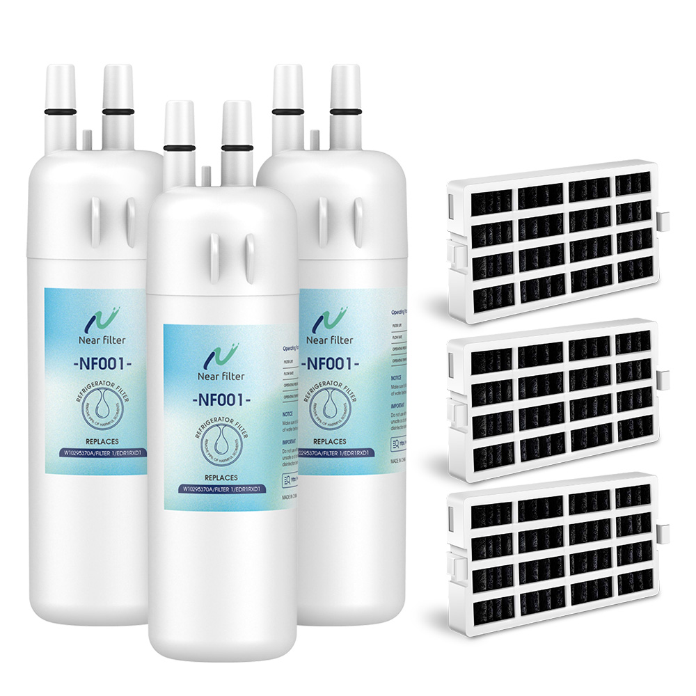 Nearfilter 3P Compatible EDR1RXD1,W10295370A,9081 Refrigerator Water Filter 1 with 3P Air Filter